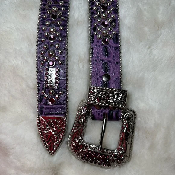 B.B. Simon | Accessories | Bb Simon Purple Trojan Belt  display picture 1
